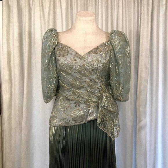 Vintage NEW Women's Princess Gown Separates Dress Blue Gold 1970s - Picture 5 of 16